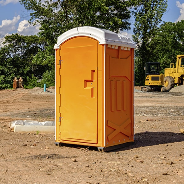 how often are the porta potties cleaned and serviced during a rental period in Rapho